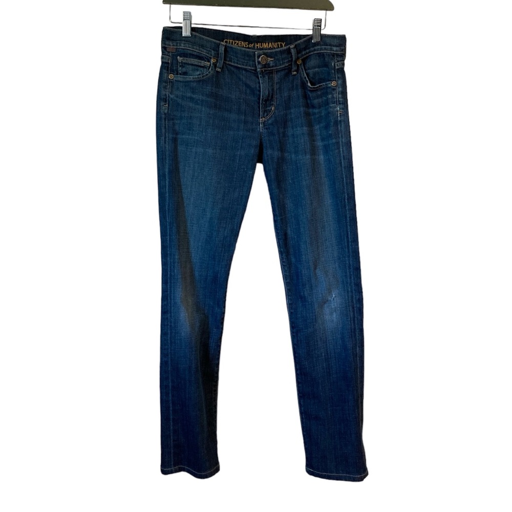 Citizens of Humanity Ava Jeans Low Rise Straight Leg Blue Denim Dark Wash Sz 28